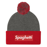 Spaghetti Pom Pom Knit Cap